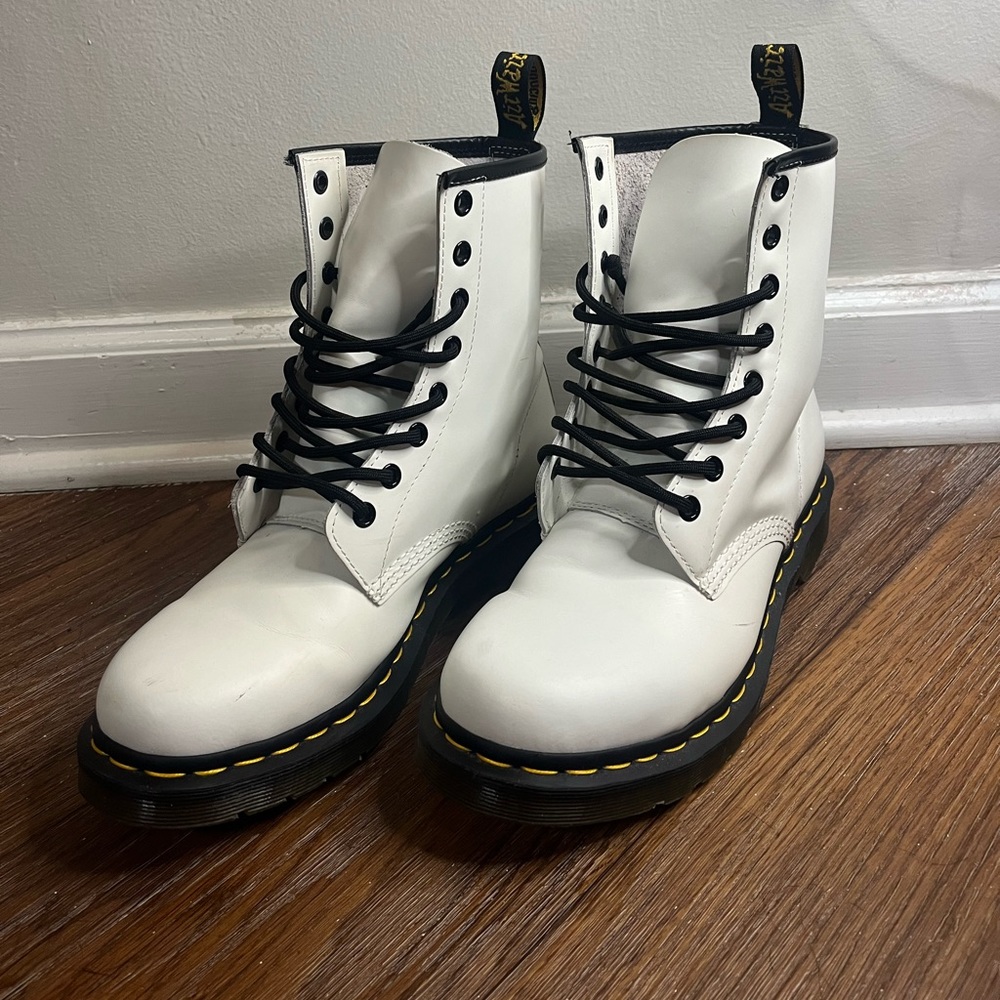 Dr. Martens White Combat Boots Size 9